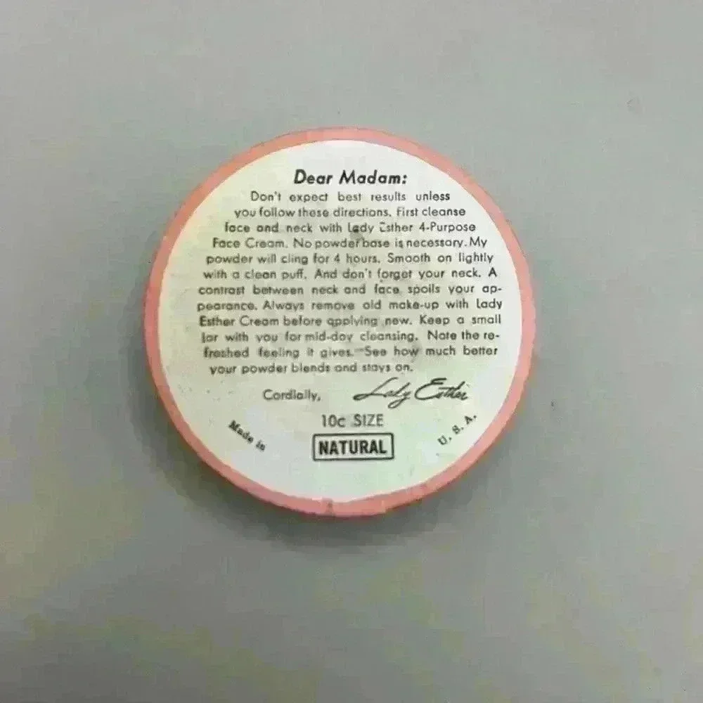 Vintage Lady Esther Powder Refill Box Box Sealed Content Tint Neutral 1/3 Oz